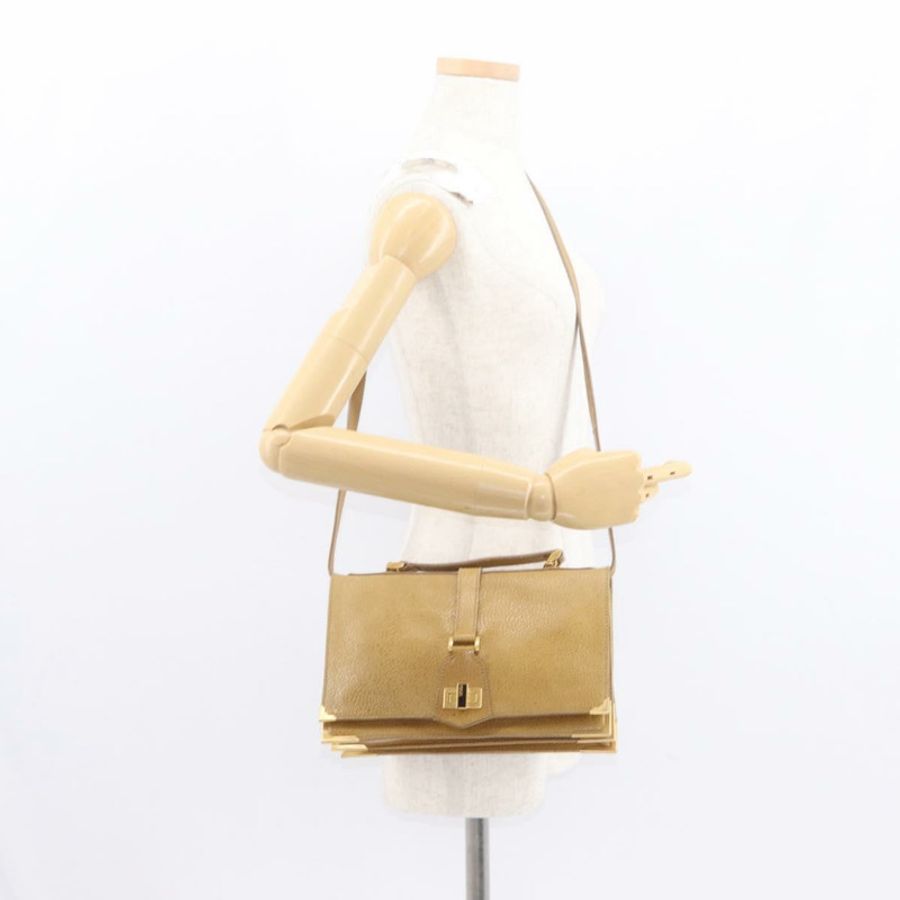 【日本直送】FENDI 手提包 皮革 兩用 棕色 金色 正品 158141-28
