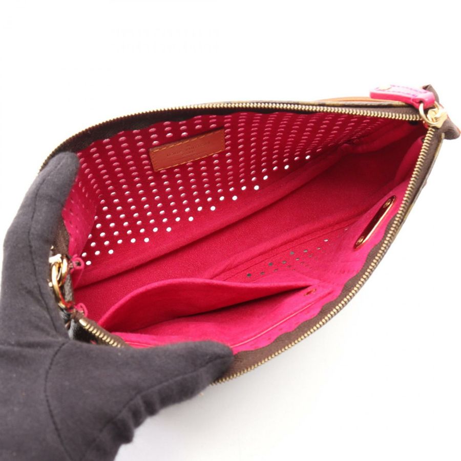 LOUIS VUITTON 手拿包配件手提包小包 M95183 Monogra Perfo 紫紅色 LV-2
