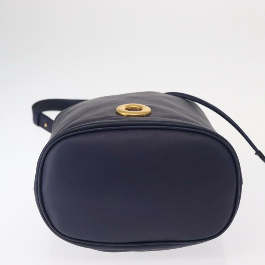 【日本直送】CELINE 圓背包 皮革 海軍藍 金色 正品 159739-4