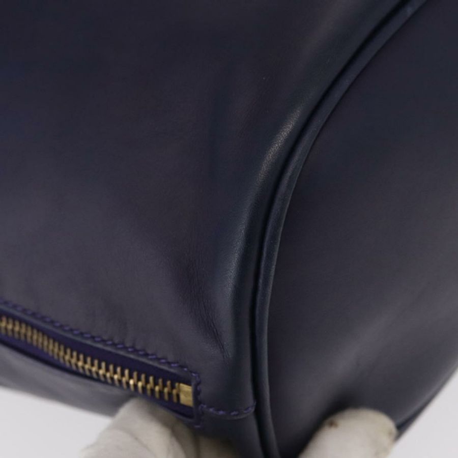 【日本直送】CELINE 圓背包 皮革 海軍藍 金色 正品 159739-7