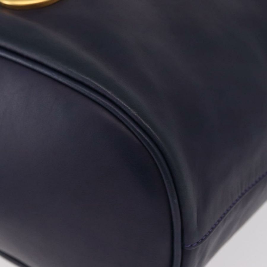 【日本直送】CELINE 圓背包 皮革 海軍藍 金色 正品 159739-14