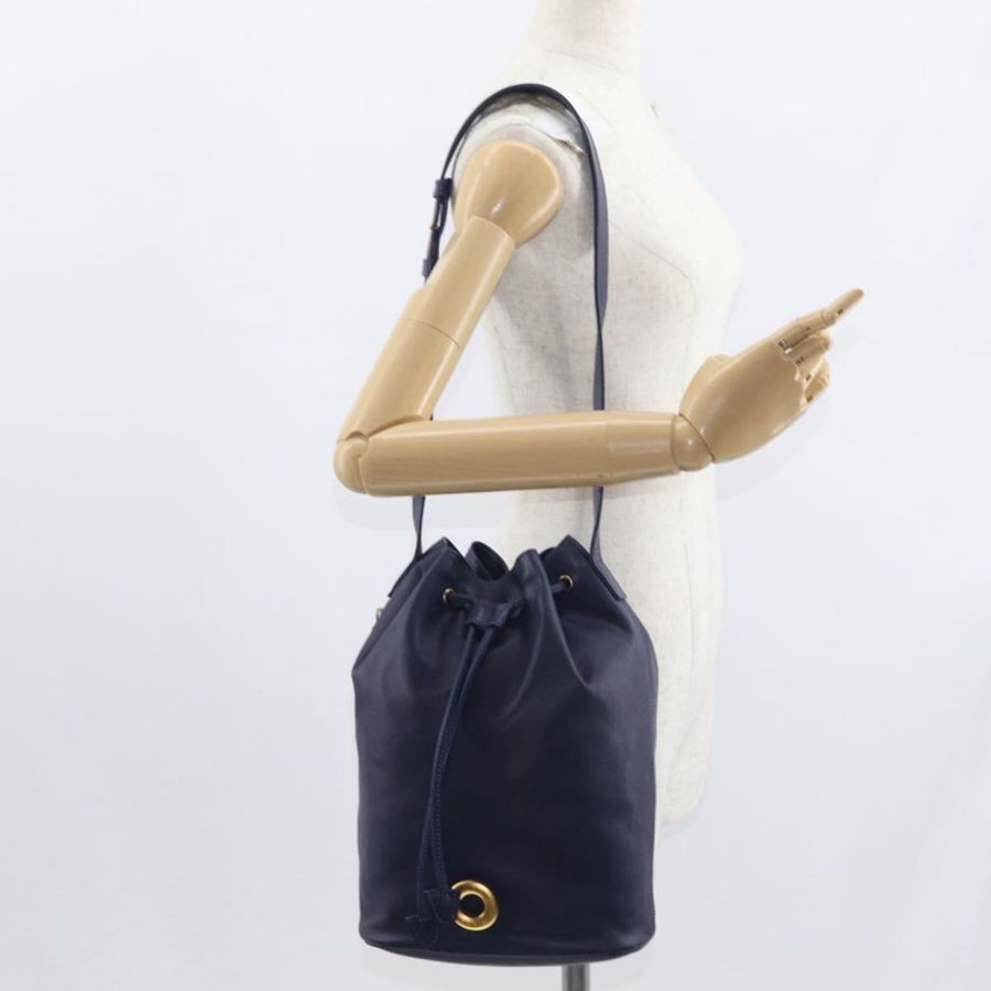 【日本直送】CELINE 圓背包 皮革 海軍藍 金色 正品 159739-24