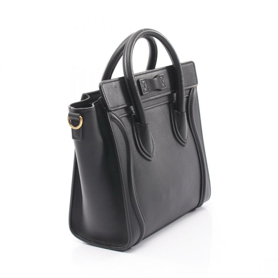 CELINE Luggage Nano Shopper 2WAY 手提包,黑色皮革,二手女款-1