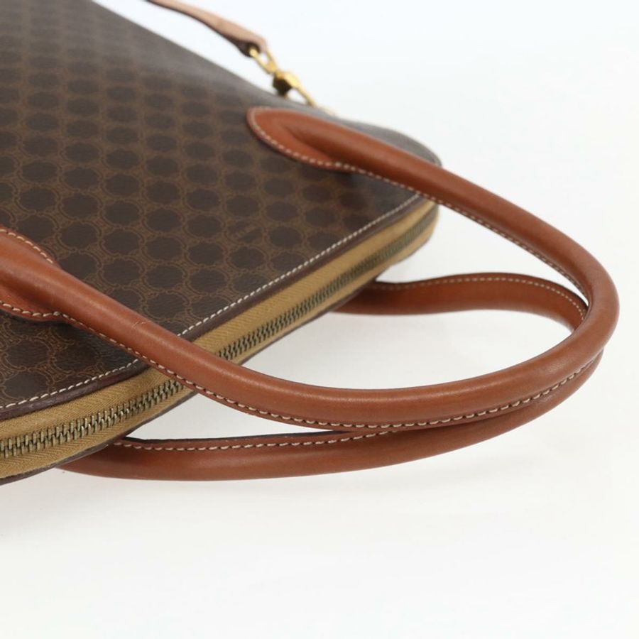 【日本直送】CELINE Macadam帆布手提包 PVC皮革 2way Brown Gold Auth 157458V-6