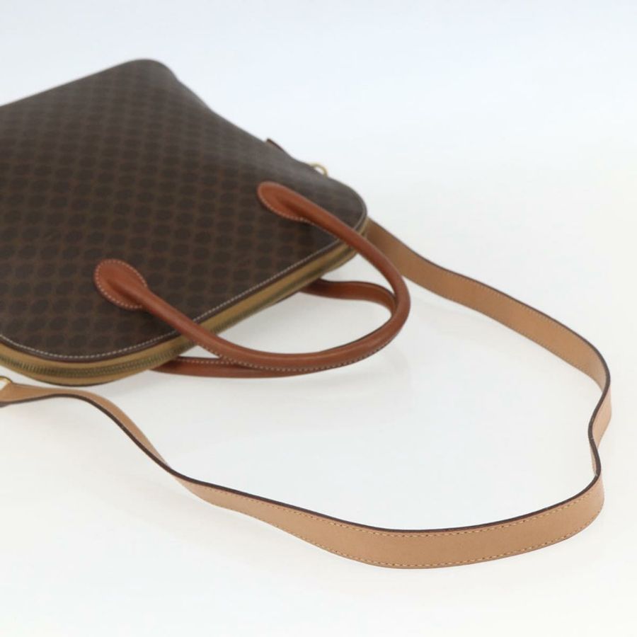 【日本直送】CELINE Macadam帆布手提包 PVC皮革 2way Brown Gold Auth 157458V-7