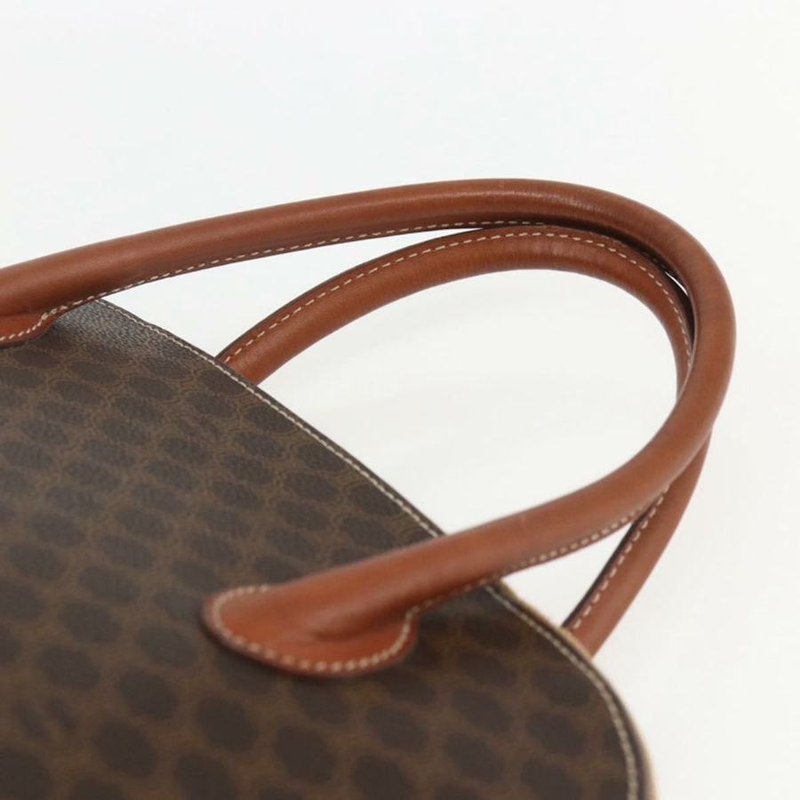 【日本直送】CELINE Macadam帆布手提包 PVC皮革 2way Brown Gold Auth 157458V-13