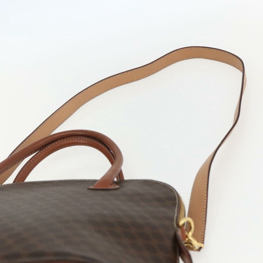 【日本直送】CELINE Macadam帆布手提包 PVC皮革 2way Brown Gold Auth 157458V-14