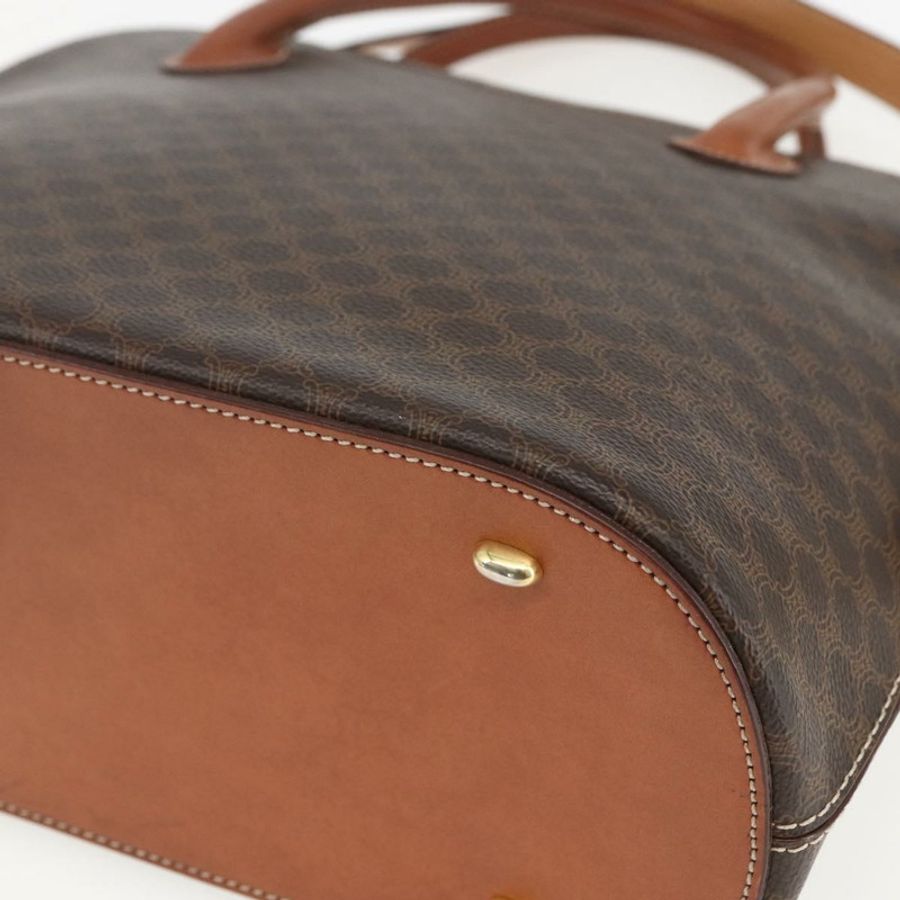 【日本直送】CELINE Macadam帆布手提包 PVC皮革 2way Brown Gold Auth 157458V-17