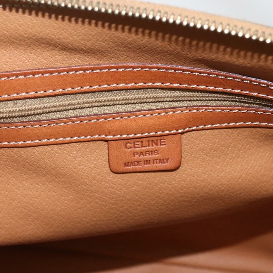 【日本直送】CELINE Macadam帆布手提包 PVC皮革 2way Brown Gold Auth 157458V-19