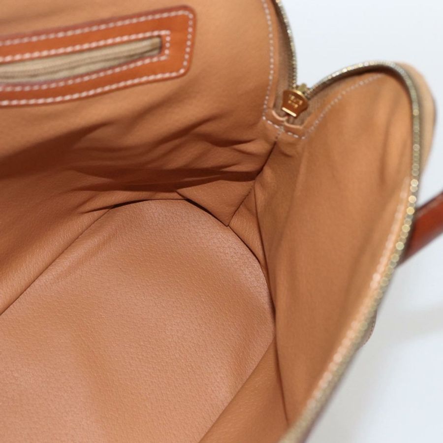 【日本直送】CELINE Macadam帆布手提包 PVC皮革 2way Brown Gold Auth 157458V-21