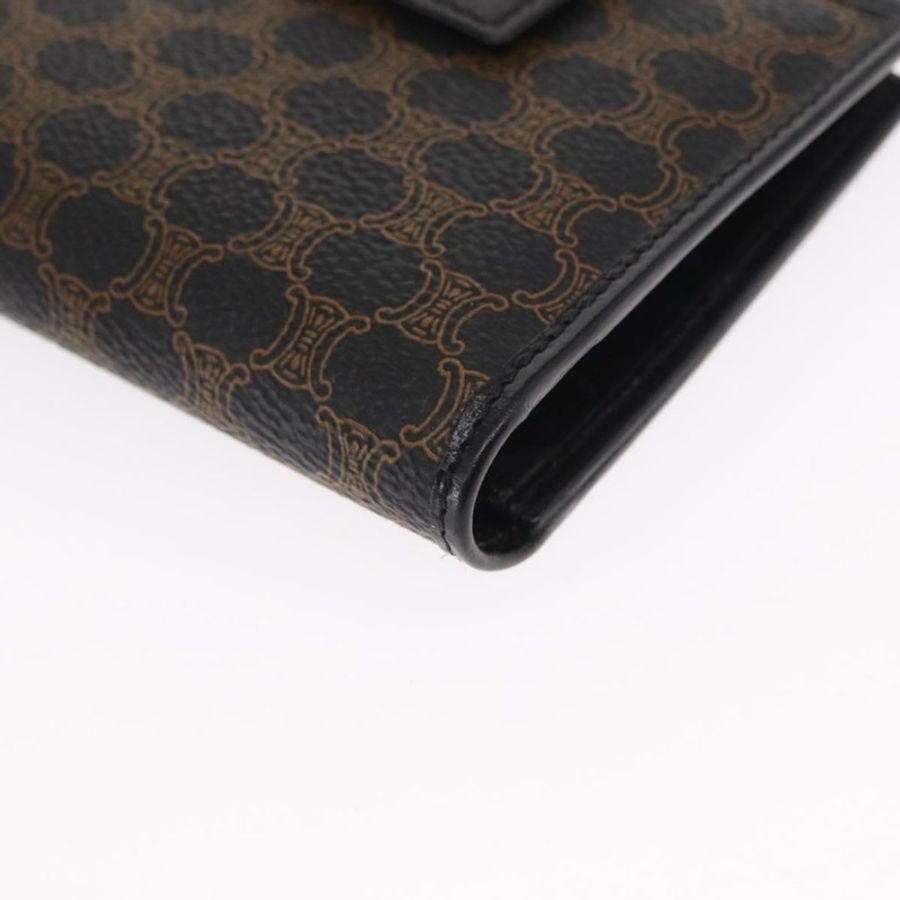【日本直送】CELINE Macadam帆布皮夾 PVC皮革 黑色 正品 148550V-13