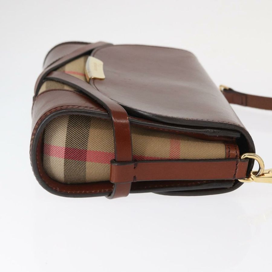 【日本直送】BURBERRY 棕色金色皮革單肩包 正品 160721-2