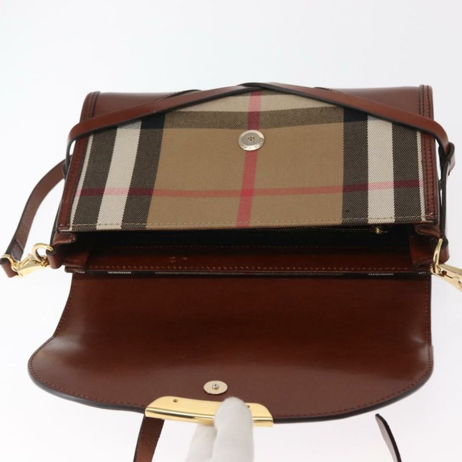 【日本直送】BURBERRY 棕色金色皮革單肩包 正品 160721-16