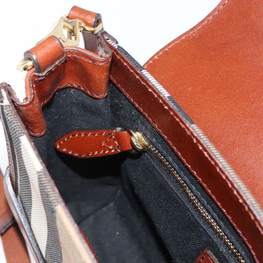 【日本直送】BURBERRY 棕色金色皮革單肩包 正品 160721-20