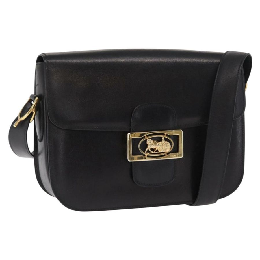 【日本直送】CELINE 黑色金色皮革肩背包,正品編號 160698-0
