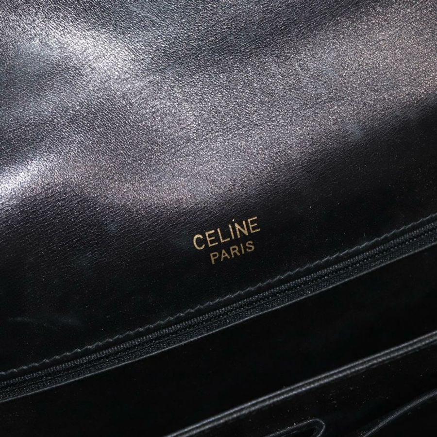 【日本直送】CELINE 黑色金色皮革肩背包,正品編號 160698-18