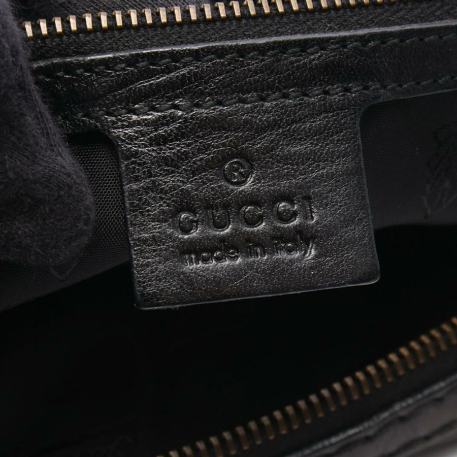 GUCCI 黑色真皮單肩包(二手,女士款,金色五金)-3