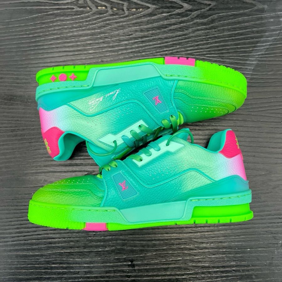 閒置新未使用Louis Vuitton路易威登 trainer 藍綠 40碼-5