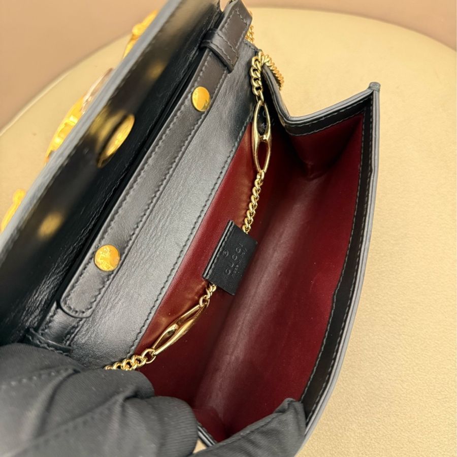Gucci/古馳 zumi黑色鏈條包-6