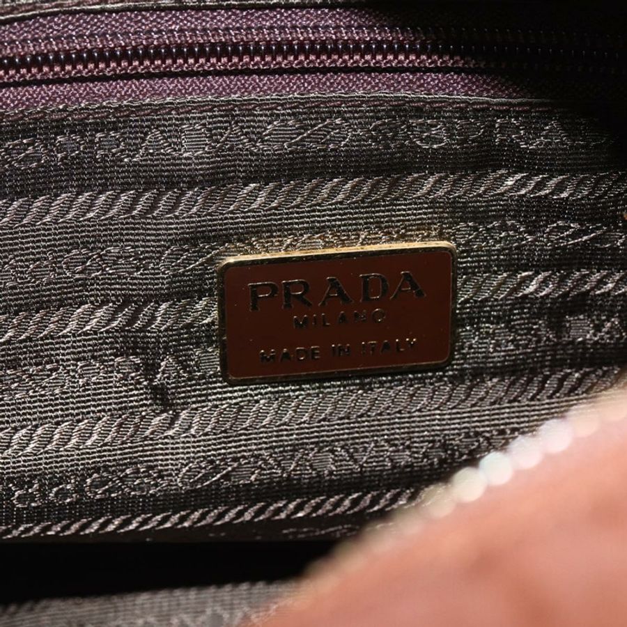 【日本直送】PRADA 鏈條絎縫肩背包 尼龍 棕色 金色 正品 160140-18