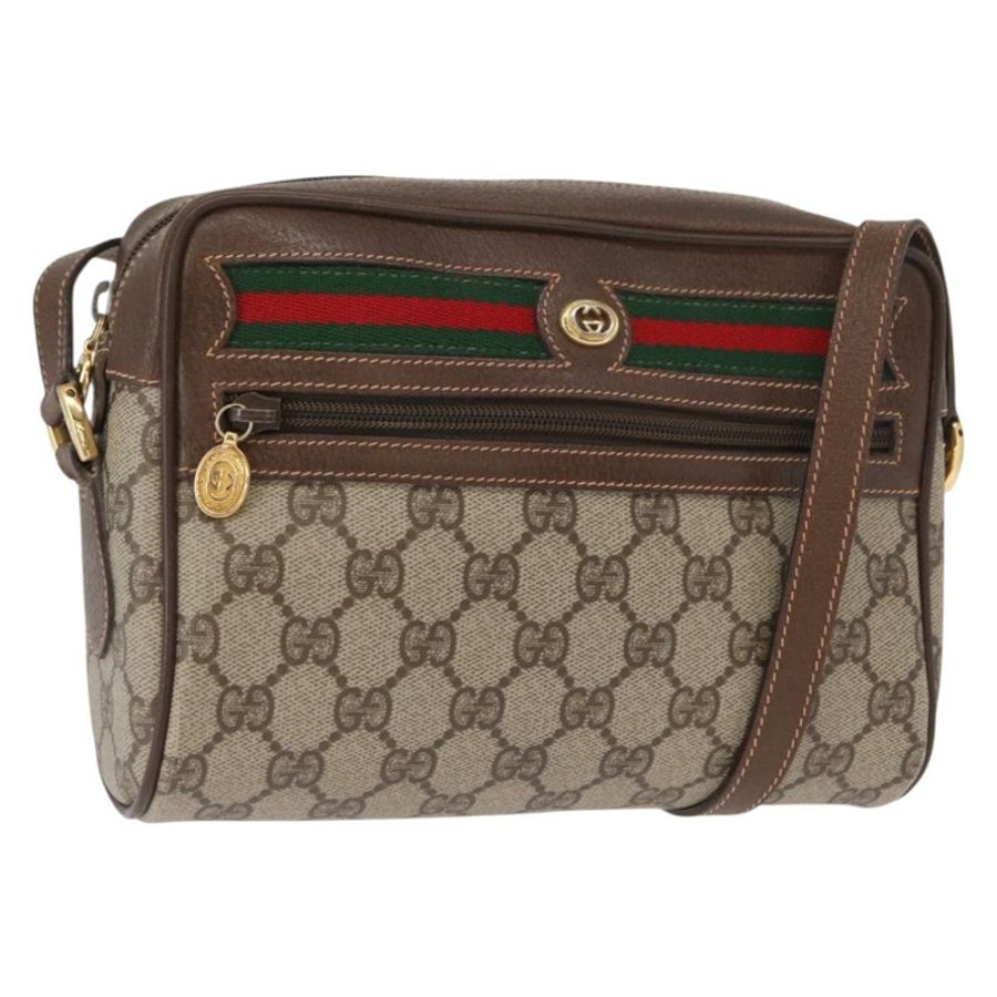 【日本直送】GUCCI GG Supreme Web Sherry Line 單肩包 PVC 米色 56 02 087 正品 161551-0