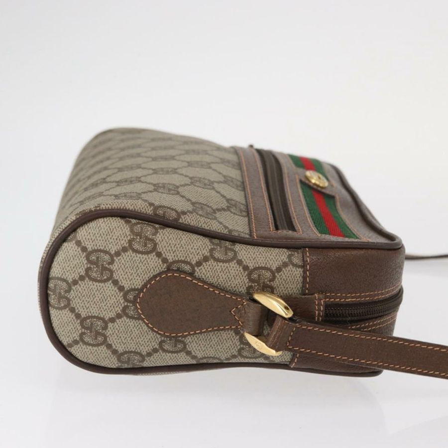【日本直送】GUCCI GG Supreme Web Sherry Line 單肩包 PVC 米色 56 02 087 正品 161551-2