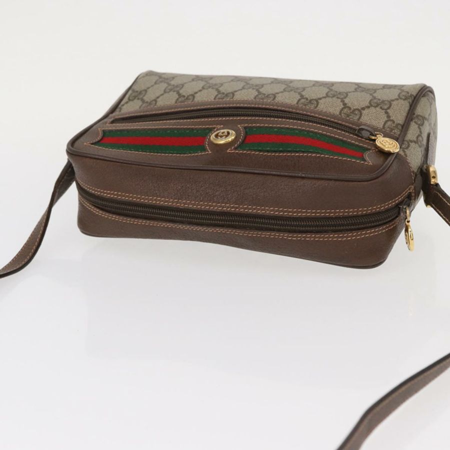 【日本直送】GUCCI GG Supreme Web Sherry Line 單肩包 PVC 米色 56 02 087 正品 161551-5