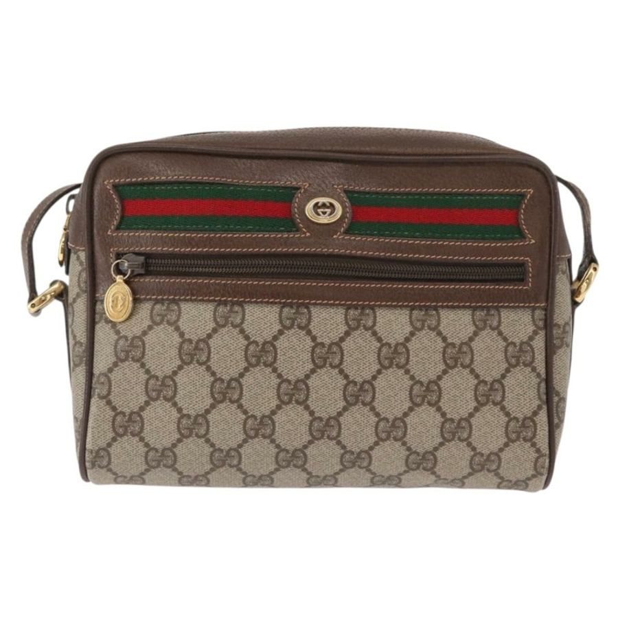 【日本直送】GUCCI GG Supreme Web Sherry Line 單肩包 PVC 米色 56 02 087 正品 161551-12