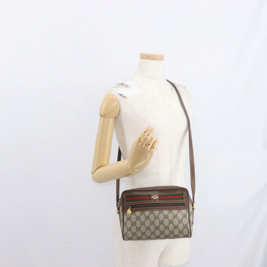 【日本直送】GUCCI GG Supreme Web Sherry Line 單肩包 PVC 米色 56 02 087 正品 161551-22