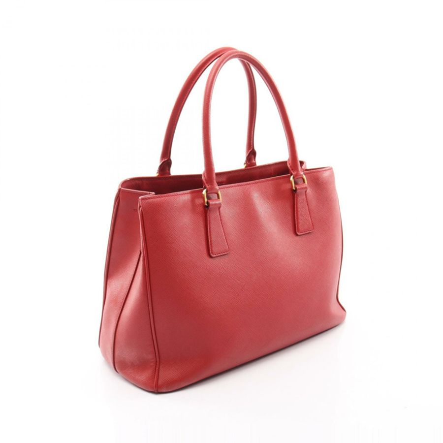 PRADA SAFFIANO LUX Galleria 單肩手提包,紅色 Saffiano 皮革,二手女士款-1