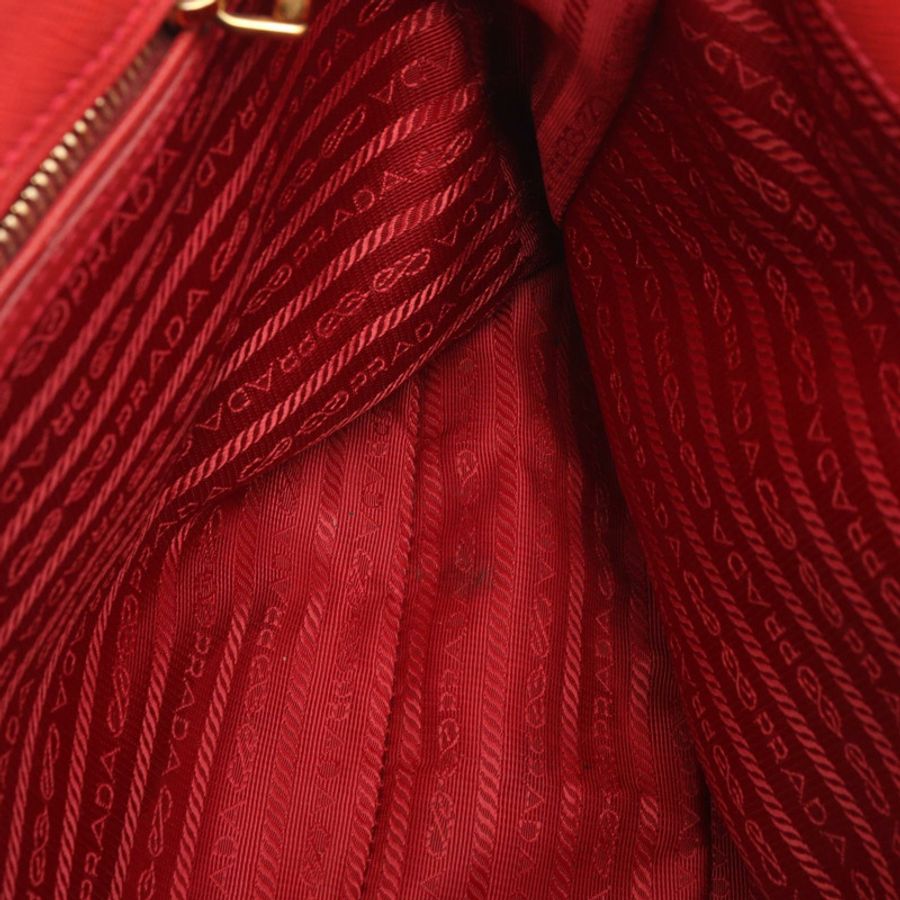 PRADA SAFFIANO LUX Galleria 單肩手提包,紅色 Saffiano 皮革,二手女士款-10