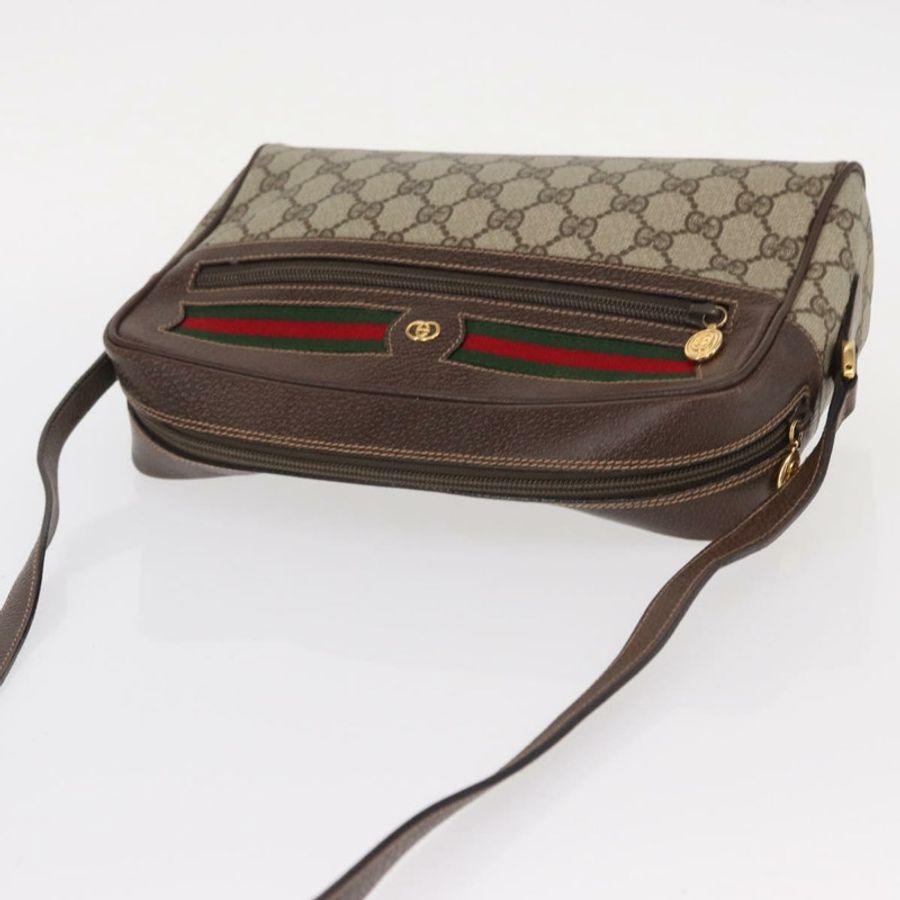 【日本直送】GUCCI GG Supreme Web Sherry Line 單肩包 PVC 米色 001 113 6472 正品號 161523-5