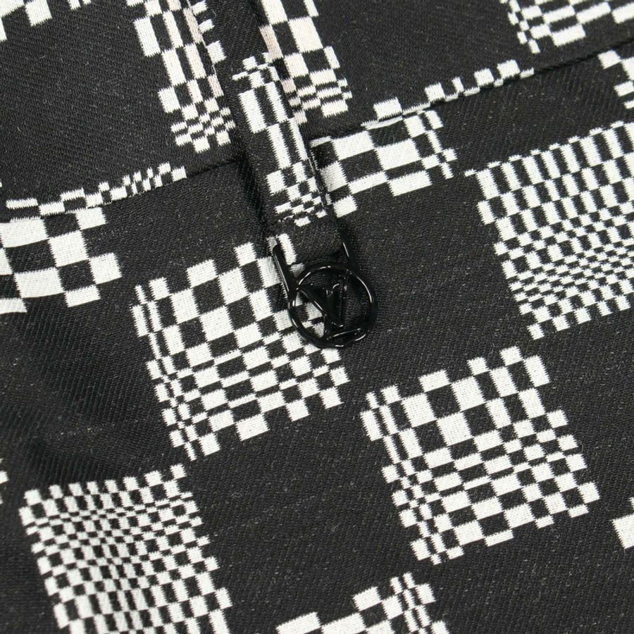 路易威登 Distorted Damier 長褲 #48 RM211 ZXY HKP85W 羊毛聚酯纖維 黑色-9