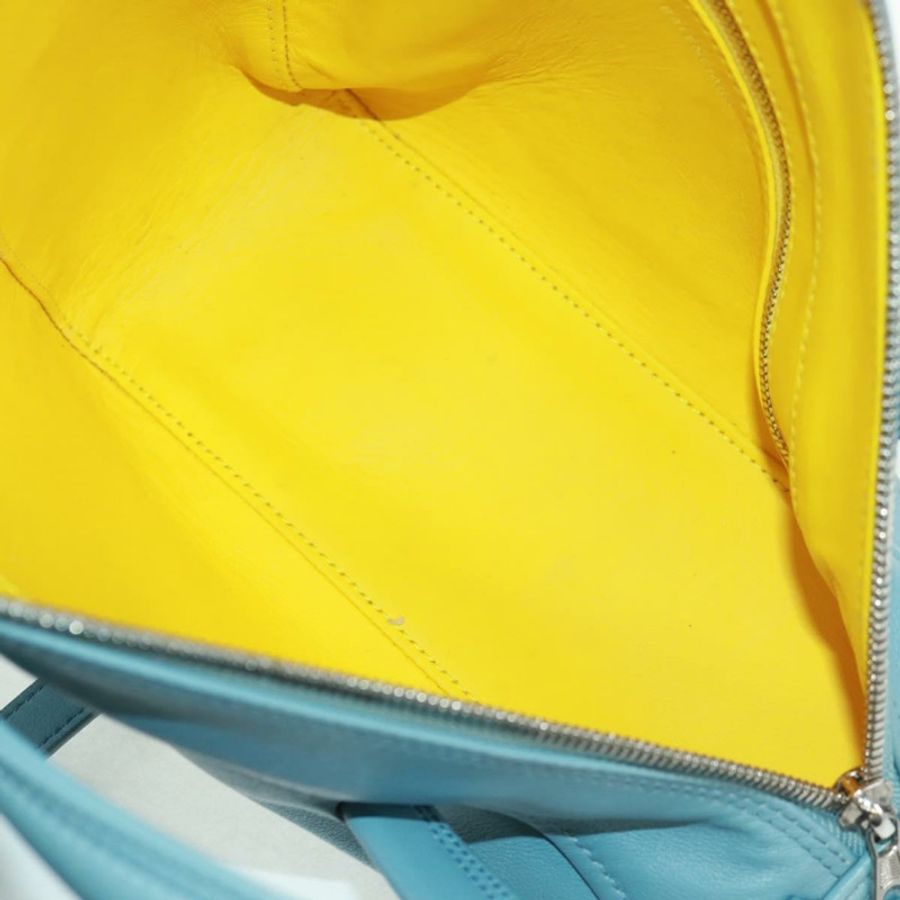 【日本直送】BALENCIAGA 三角形 S 手提包 皮革 兩用 淺藍色 銀色 476975 正品 161230-10