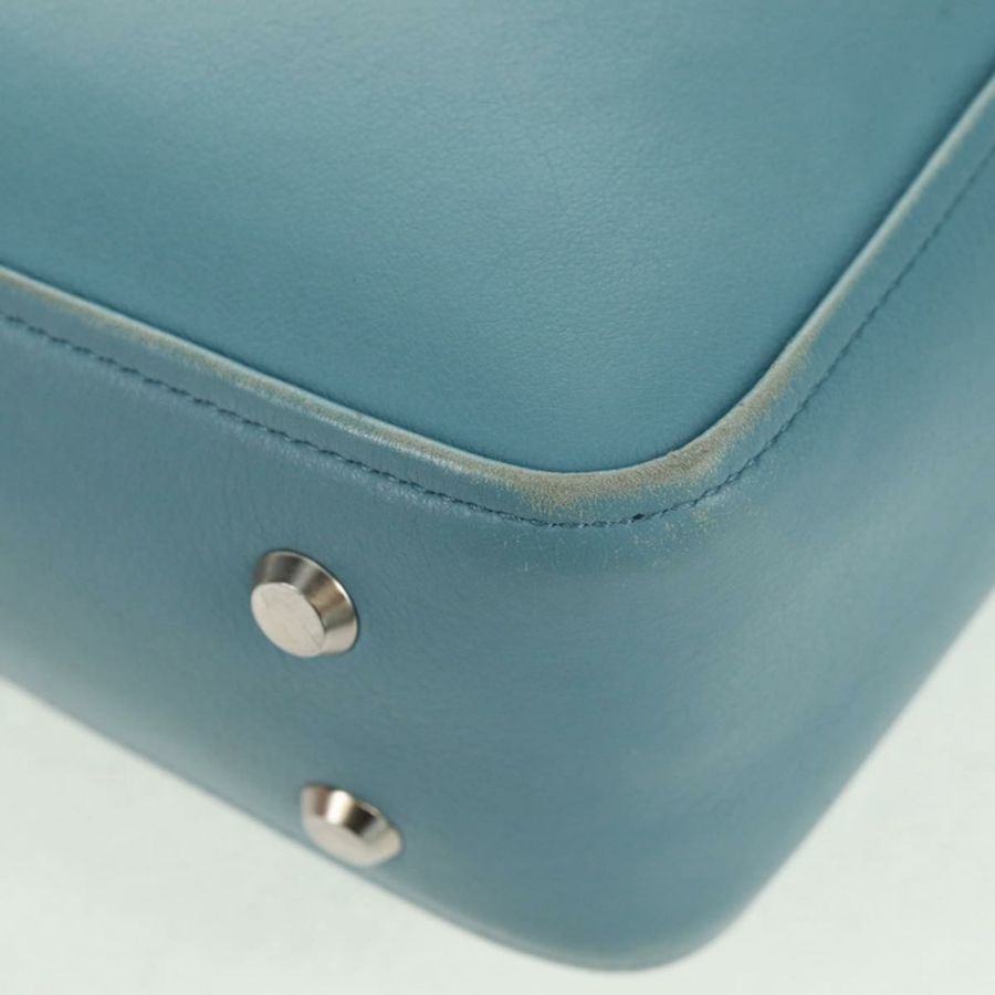 【日本直送】BALENCIAGA 三角形 S 手提包 皮革 兩用 淺藍色 銀色 476975 正品 161230-15