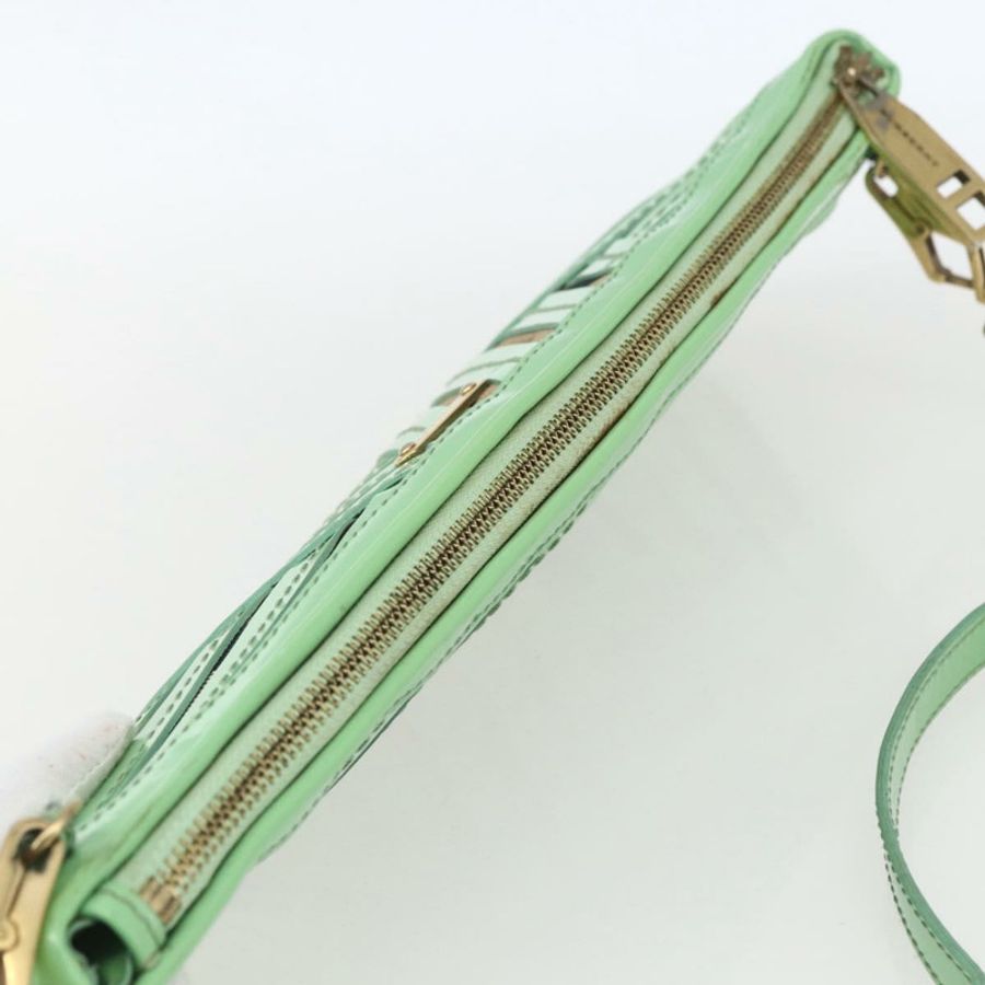 【日本直送】BURBERRY Nova 格紋肩背包 PVC 綠金 正品 162781V-5