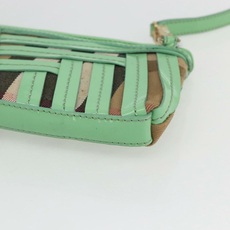 【日本直送】BURBERRY Nova 格紋肩背包 PVC 綠金 正品 162781V-8