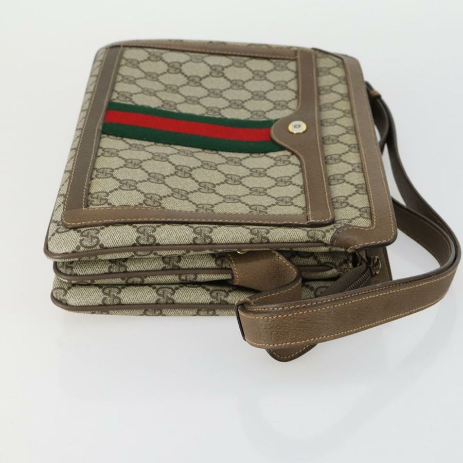 【日本直送】GUCCI GG Supreme Web Sherry Line 單肩包 PVC 米色 14 02 013 正品 161689-2