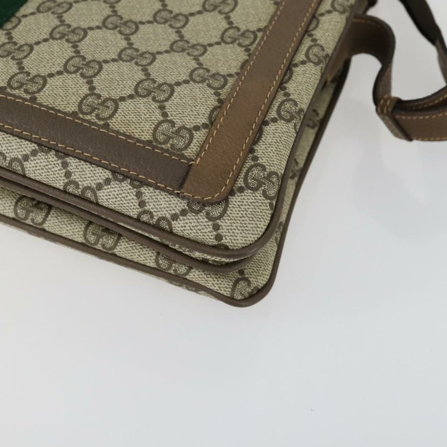 【日本直送】GUCCI GG Supreme Web Sherry Line 單肩包 PVC 米色 14 02 013 正品 161689-14