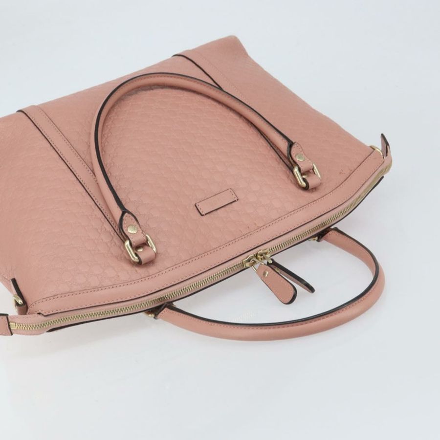 【日本直送】GUCCI Micro GG 帆布 Guccissima 手提包 皮革 粉紅色 金 449657 正品 161597-5