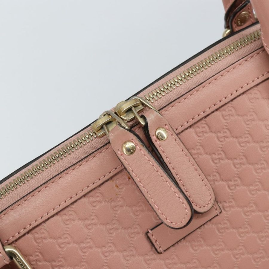 【日本直送】GUCCI Micro GG 帆布 Guccissima 手提包 皮革 粉紅色 金 449657 正品 161597-9