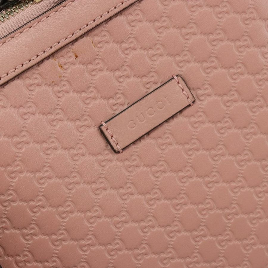 【日本直送】GUCCI Micro GG 帆布 Guccissima 手提包 皮革 粉紅色 金 449657 正品 161597-16