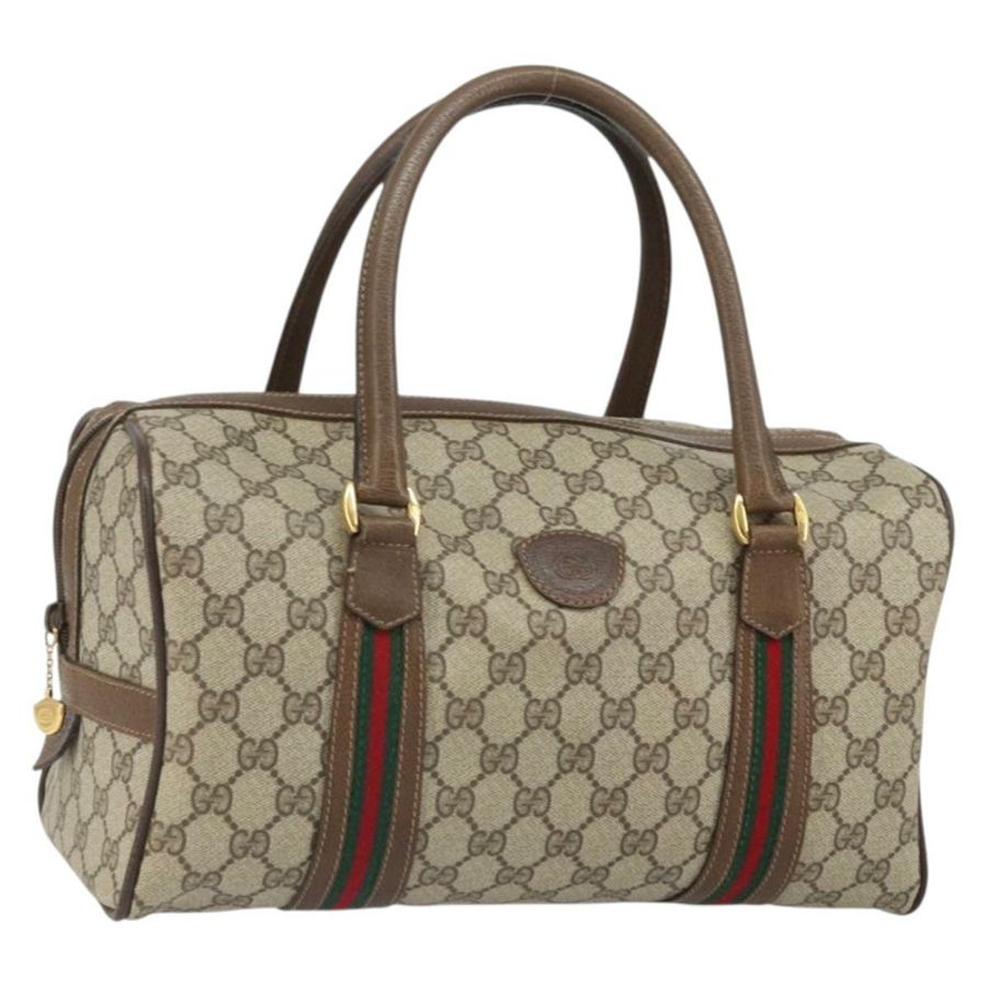 【日本直送】GUCCI GG Supreme Web Sherry Line 波士頓包 PVC 米色 002 069 0696 正品 162976-0