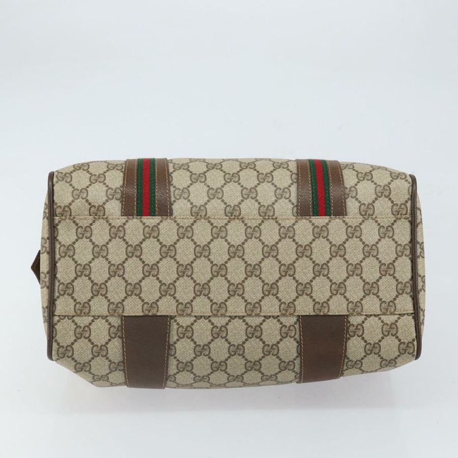 【日本直送】GUCCI GG Supreme Web Sherry Line 波士頓包 PVC 米色 002 069 0696 正品 162976-4
