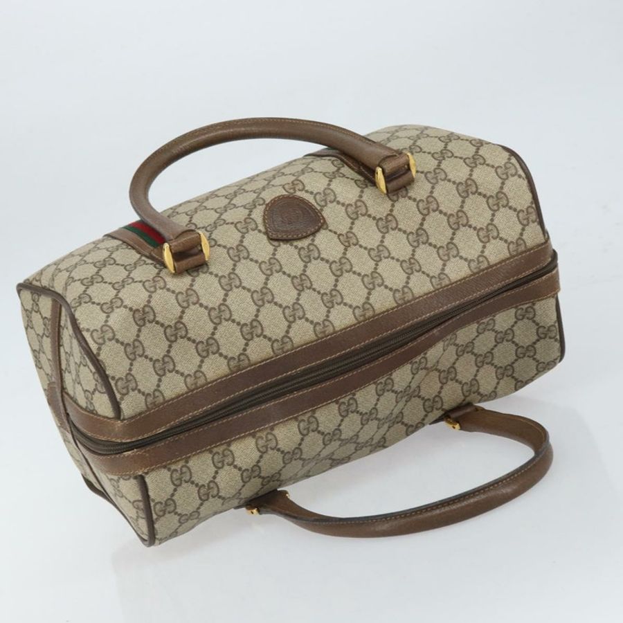 【日本直送】GUCCI GG Supreme Web Sherry Line 波士頓包 PVC 米色 002 069 0696 正品 162976-5