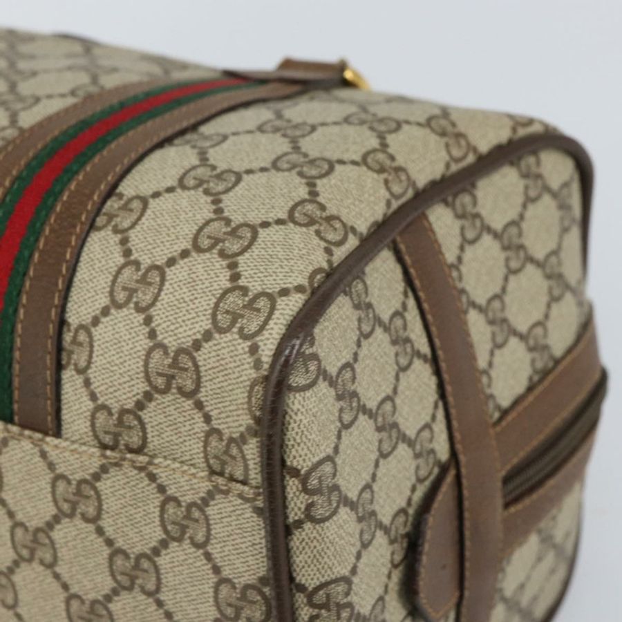 【日本直送】GUCCI GG Supreme Web Sherry Line 波士頓包 PVC 米色 002 069 0696 正品 162976-8