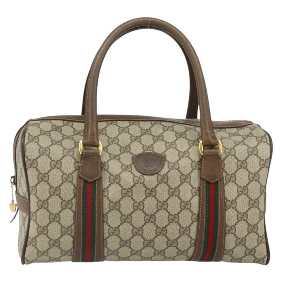 【日本直送】GUCCI GG Supreme Web Sherry Line 波士頓包 PVC 米色 002 069 0696 正品 162976-12