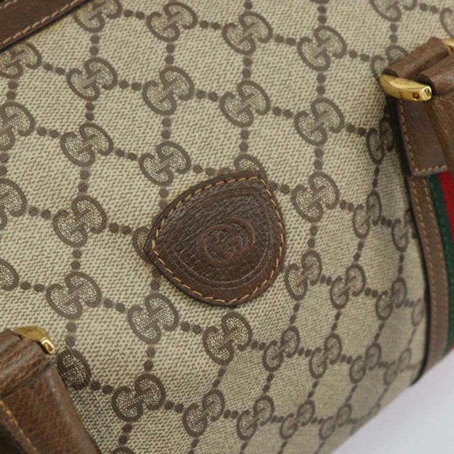【日本直送】GUCCI GG Supreme Web Sherry Line 波士頓包 PVC 米色 002 069 0696 正品 162976-16