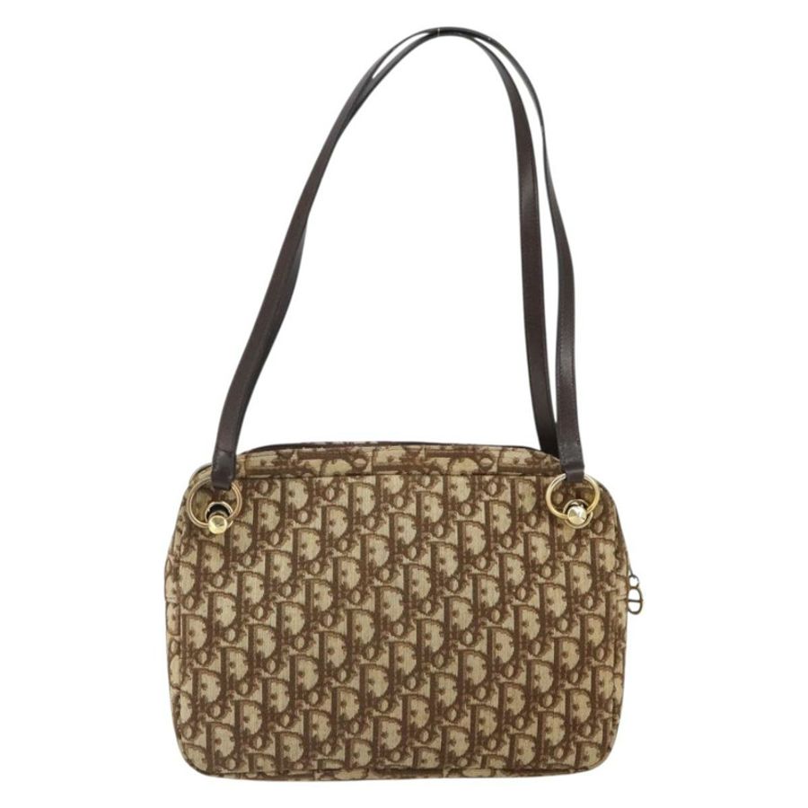 【日本直送】Christian Dior Trotter帆布浪漫單肩包 棕色金色 正品 162848-1