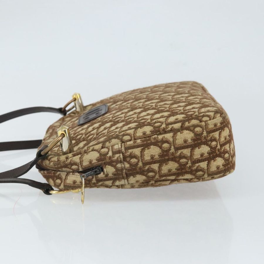 【日本直送】Christian Dior Trotter帆布浪漫單肩包 棕色金色 正品 162848-3